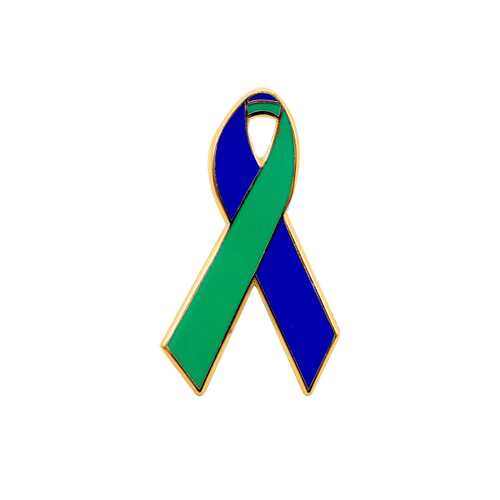 Blue and Green Awareness Ribbons | Lapel Pins