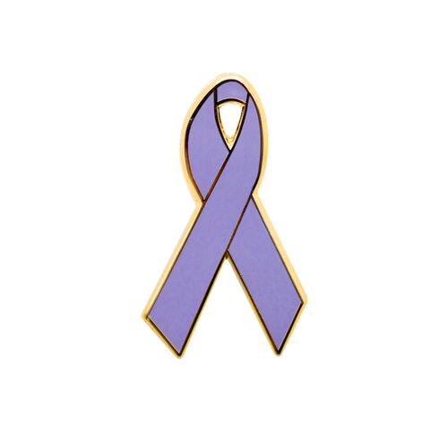 Awareness Ribbon-Lavender Engravable Pin