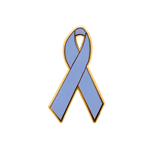 Light Blue Cancer Ribbon Heart Pin - Pack of 10 - Celebrate Prints Glitter Light Blue