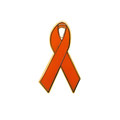 Peel & stick orange grosgrain awareness ribbons - 10 pack