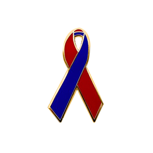 Red and Blue Awareness Ribbons | Lapel Pins