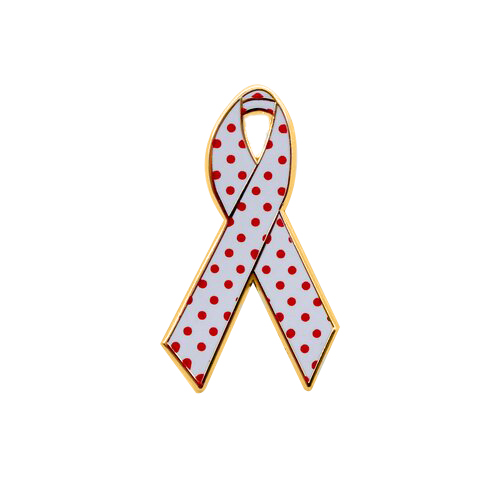 Red and White Pinstripes Awareness Ribbons | Lapel Pins
