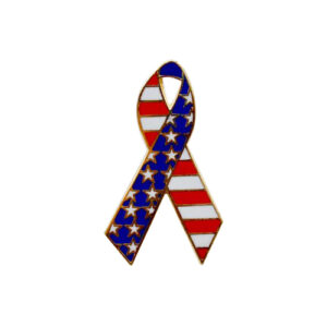 Red White and Blue Fabric Awareness Ribbons - 250 ribbons / bag