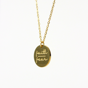 faith over fear necklace gold
