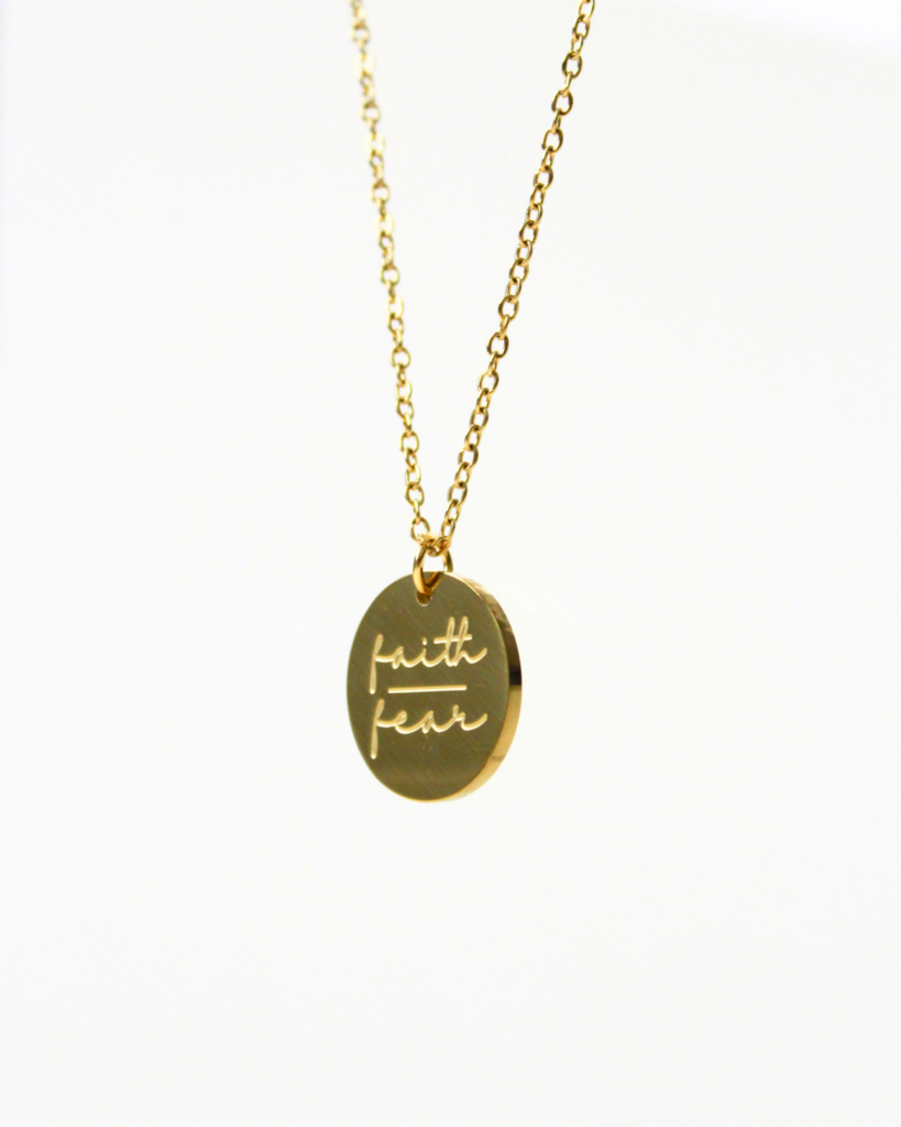 faith over fear necklace gold