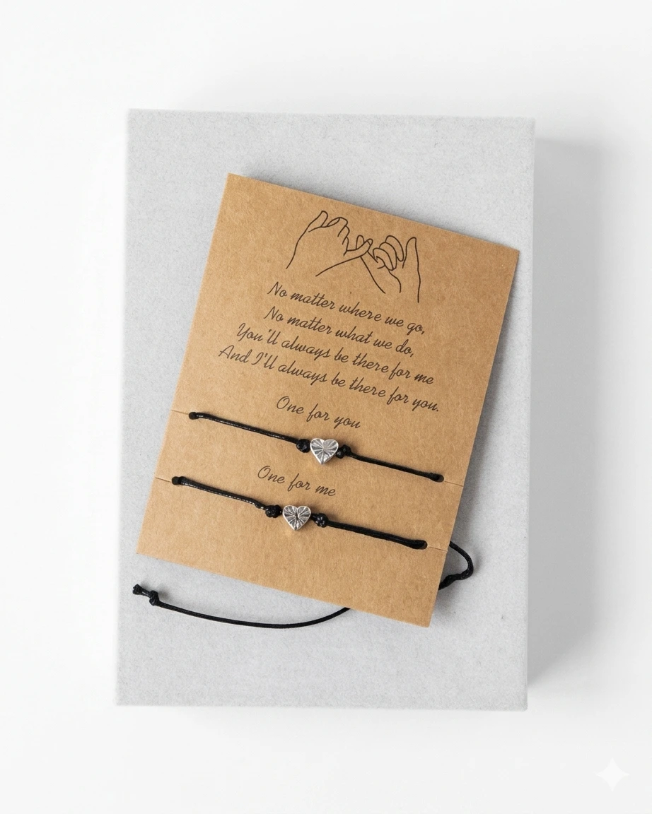 Jewelry – String Thread Bracelet with Charm – black– Unisex (2) Jewelry - String Thread Bracelet with Charm - Black - Unisex - Image 1