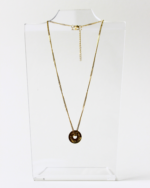 always in my heart survivor necklace in gold full view of necklace and extender