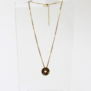 always in my heart survivor necklace in gold full view of necklace and extender