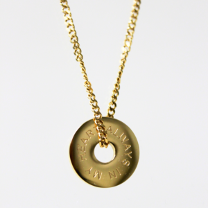 always in my heart necklace in gold for survivors and loved ones