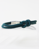 black rope bracelet with silver clasp