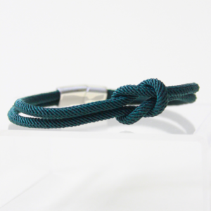 black rope bracelet with silver clasp