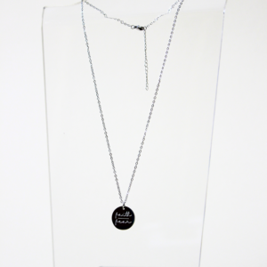 faith over fear survivor necklace silver long