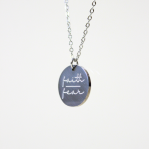 faith over fear survivor necklace silver