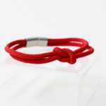 red rope knot bracelet with silver clasp