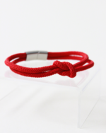 red rope knot bracelet with silver clasp